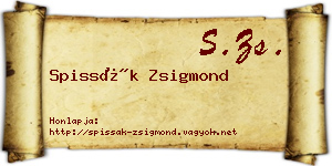 Spissák Zsigmond névjegykártya
